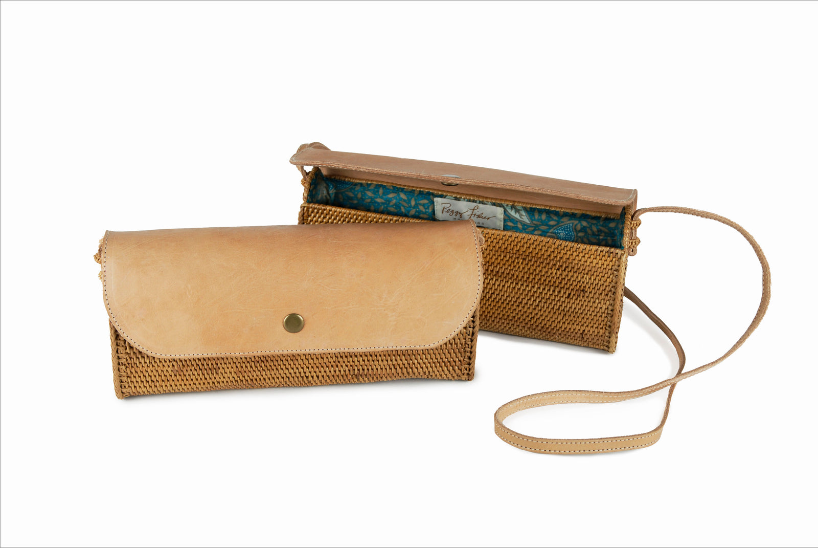 Peggy Fisher Clutch/ Shoulder Bag with Leather Flap