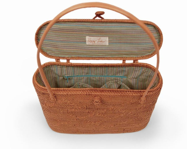 Peggy Fisher Beach Tote, Lidded