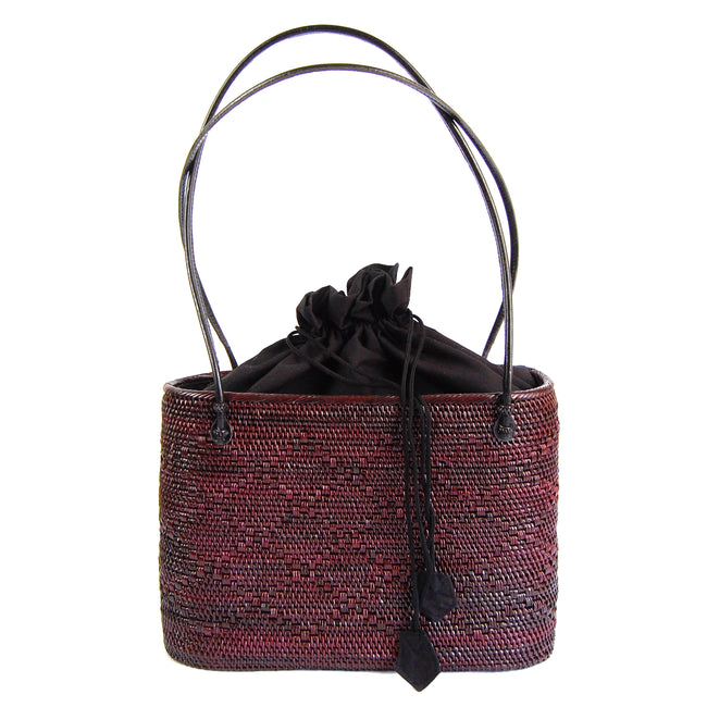 Peggy Fisher Black Cherry Tote w/ Drawstring Liner